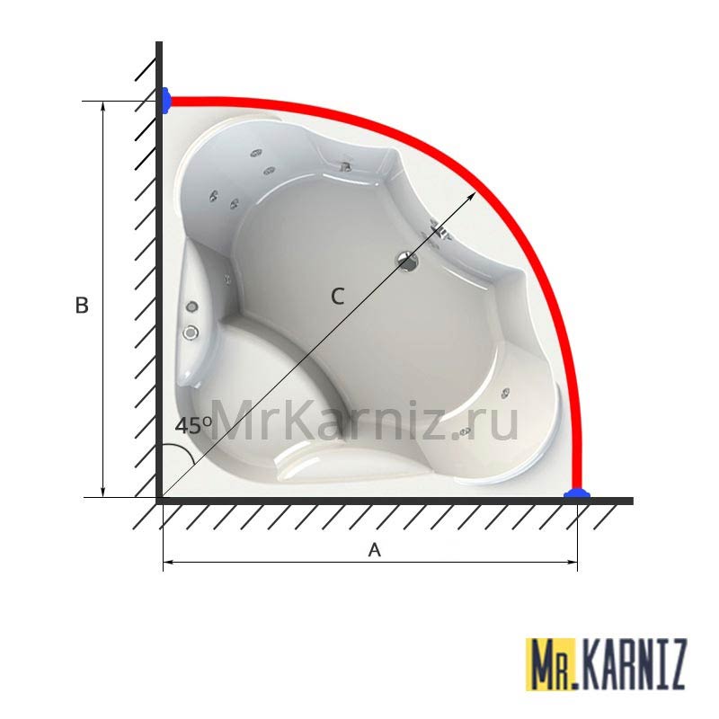 Увеличить Карнизы для ванн Г образной