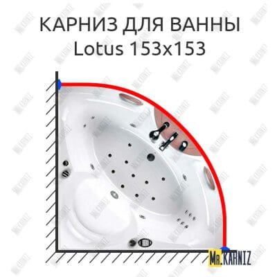 Карниз для ванны Balteco Lotus 153х153 Усиленный 25 мм MrKARNIZ