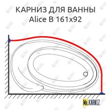 Карниз для ванны Doctor Jet Alice B 161х92 Усиленный 20 мм MrKARNIZ