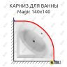 Карниз для ванны Excellent Magic 140х140 Усиленный 25 мм MrKARNIZ фото 1