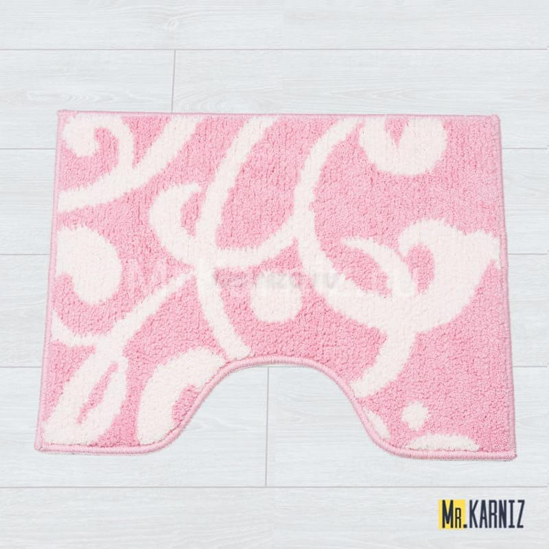 Коврик в туалет Узоры розовый