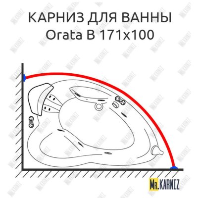 Карниз для ванны Doctor Jet Orata B 171х100 Усиленный 20 мм MrKARNIZ