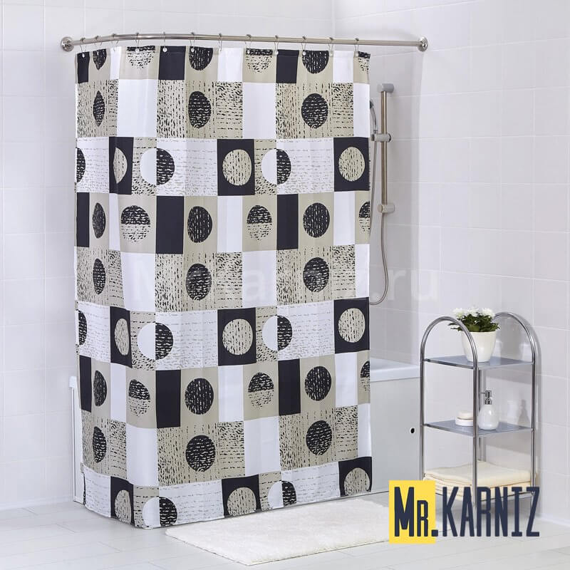 Штора для ванной Geo black