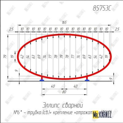 85753C Карниз овальный по чертежу