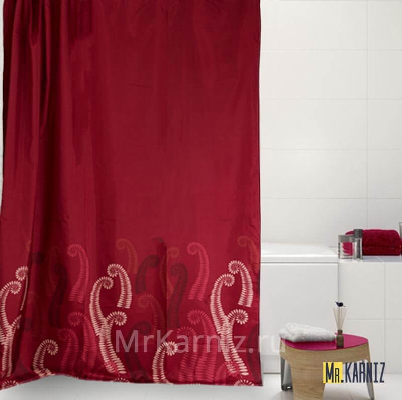Штора для ванной Fernando бордовая