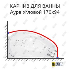 Карниз для ванны Цвет и стиль Аура Угловой 170х94 Усиленный 20 мм MrKARNIZ