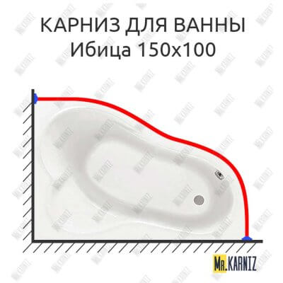 Карниз для ванны Santek Ибица 150х100 Усиленный 25 мм MrKARNIZ