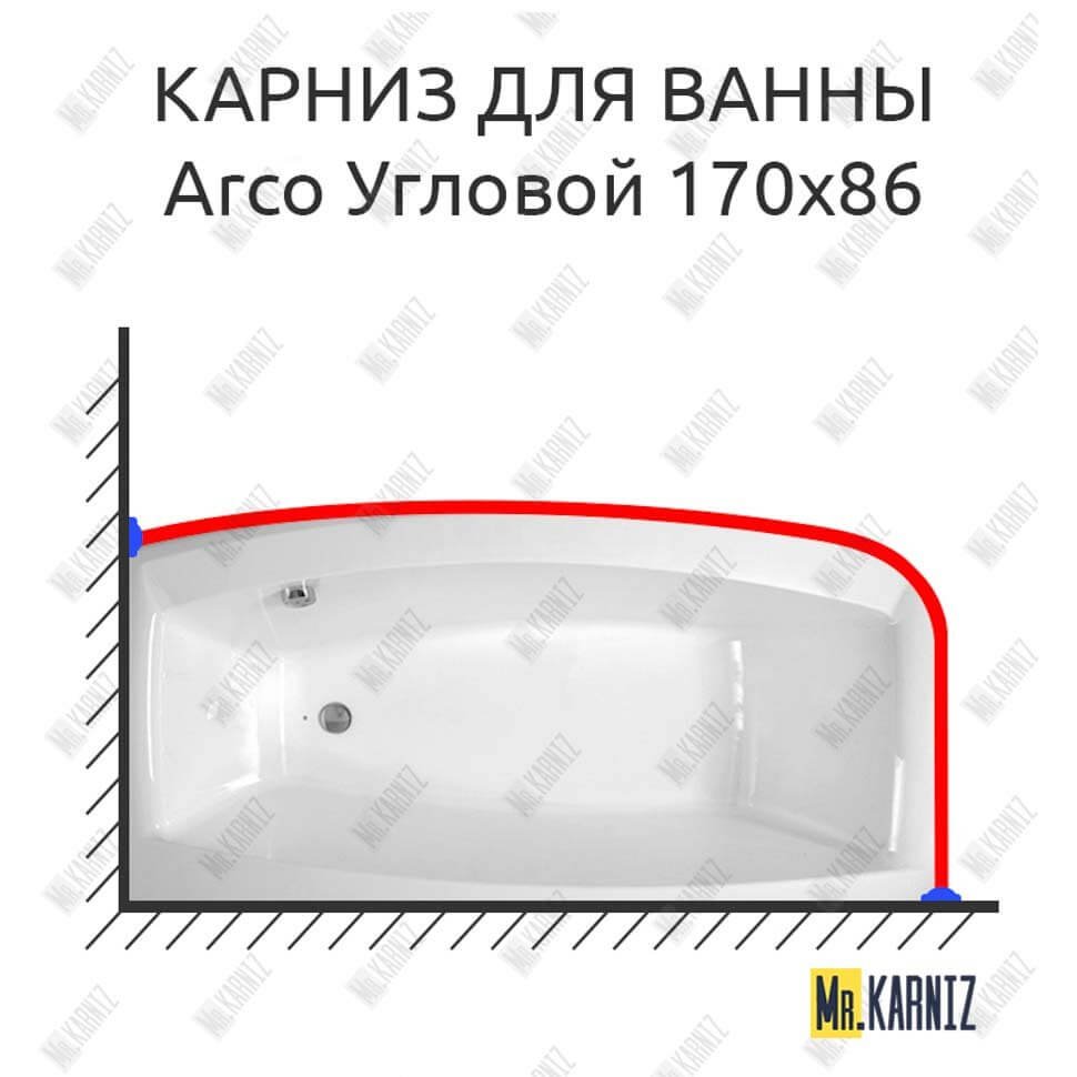 Карниз для ванны Balteco Arco Угловой 170х86 Усиленный 20 мм MrKARNIZ Карниз для ванны Balteco Arco Угловой 170х86 Усиленный 20 мм MrKARNIZ