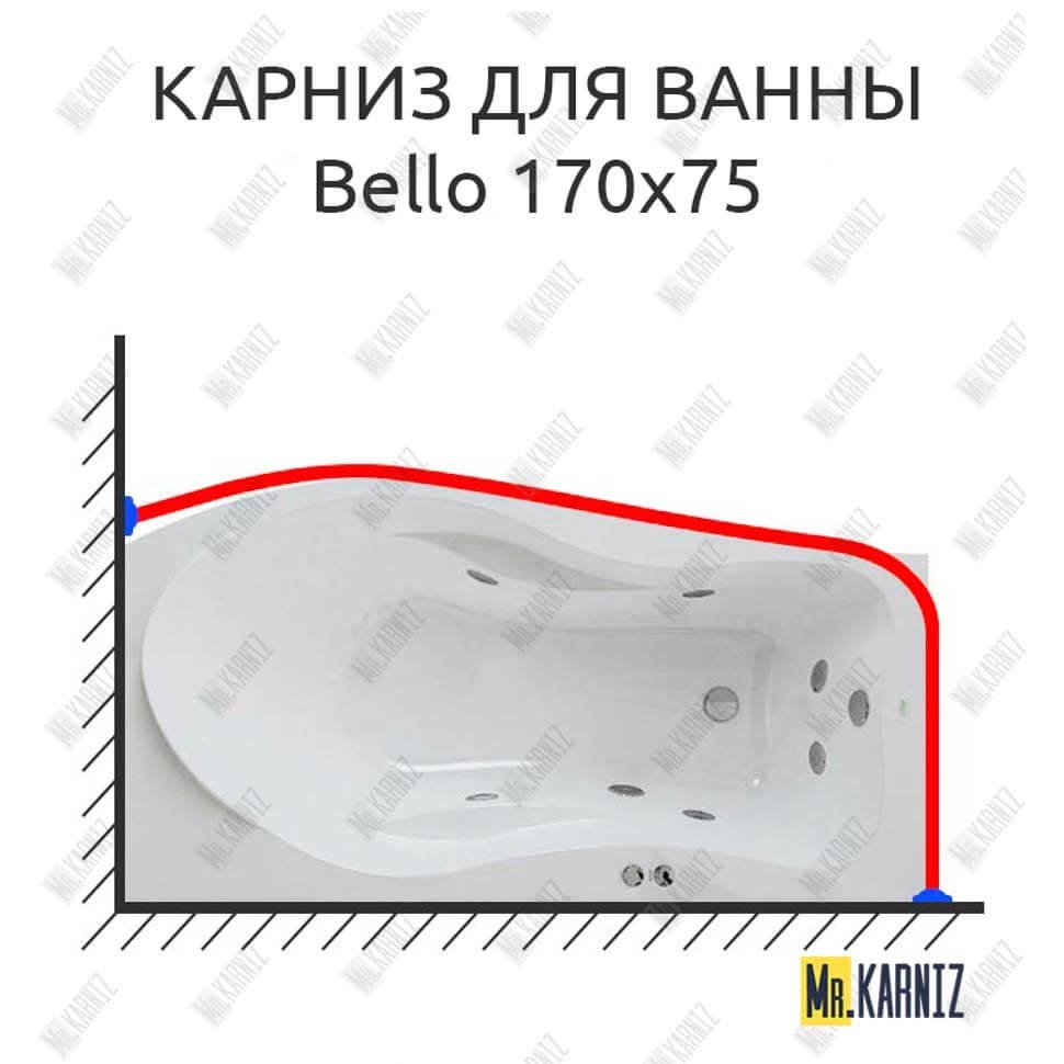 Карниз для ванны Polla Bello 170х75 Усиленный 20 мм MrKARNIZ Карниз для ванны Polla Bello 170х75 Усиленный 20 мм MrKARNIZ