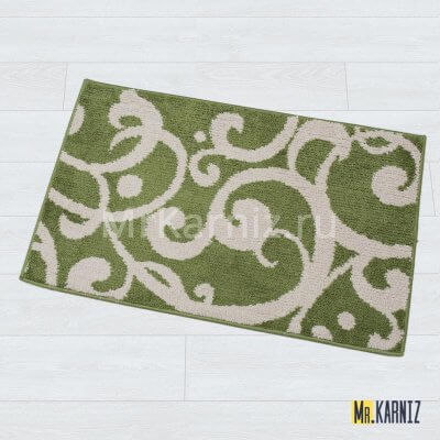 Коврик в ванную Узоры беж/зеленый