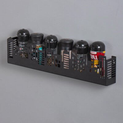 Полка для кухни для специй 50 см черная. Полочка для кухни металлическая