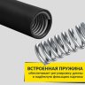 Карниз для ванной телескопический 110-210 см черный с кольцами фото 4