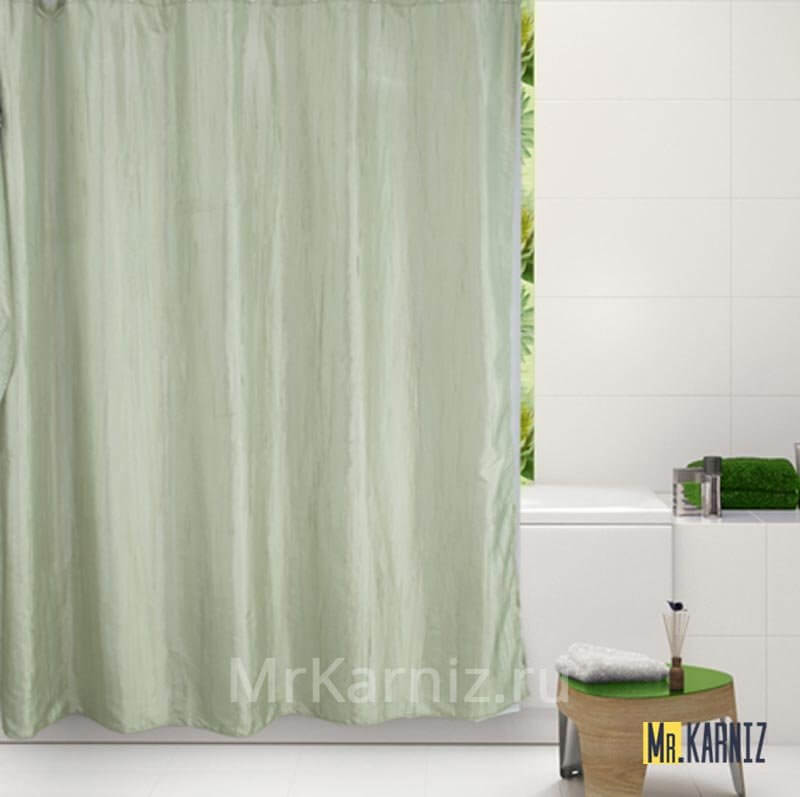 Штора для ванной Двухслойная Органза зеленая Штора для ванной Двухслойная Органза зеленая