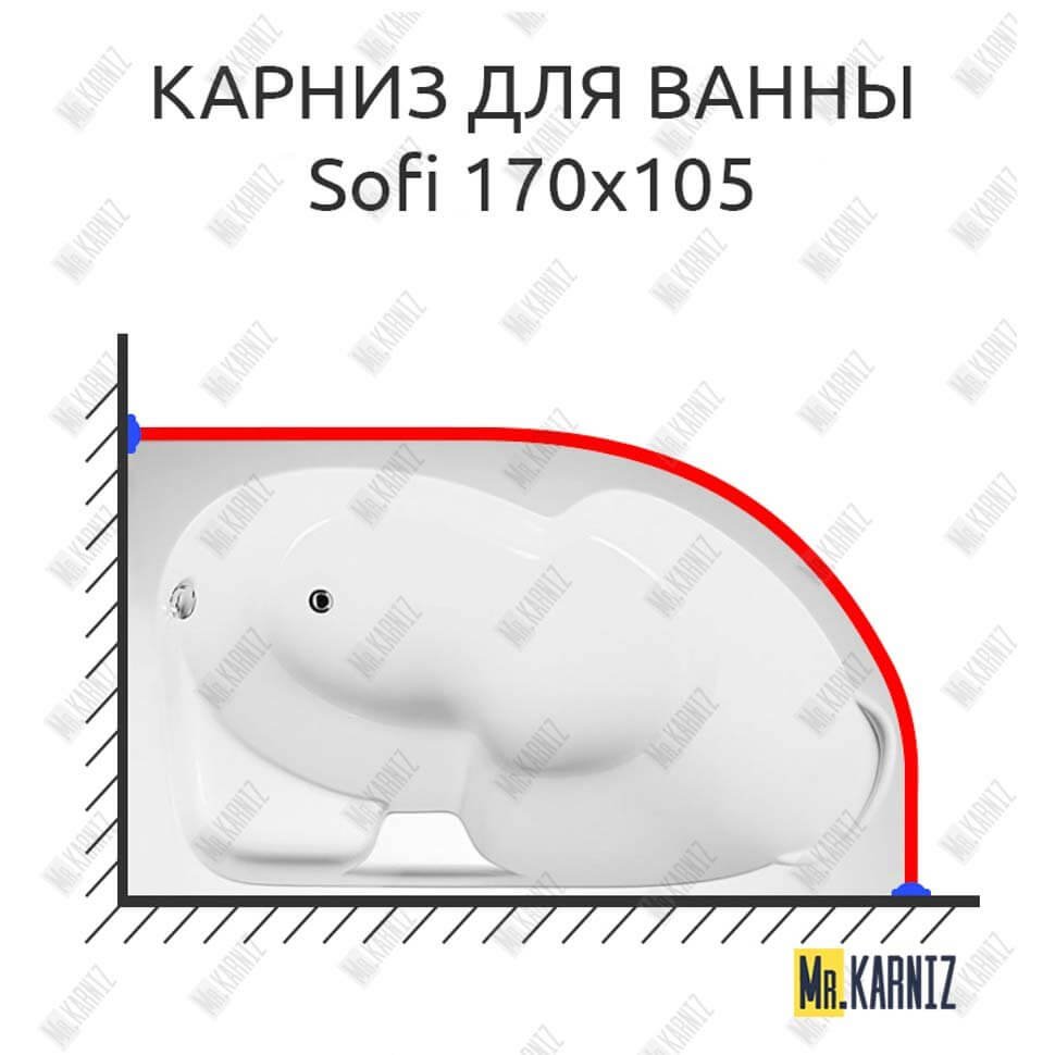 Карниз для ванны Relisan Sofi 170х105 Усиленный 20 мм MrKARNIZ Карниз для ванны Relisan Sofi 170х105 Усиленный 20 мм MrKARNIZ