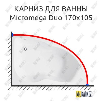 Карниз для ванны Jacob Delafon Micromega Duo 170х105 Усиленный 20 мм MrKARNIZ