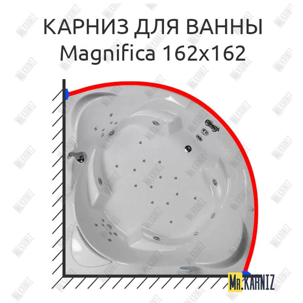 Карниз для ванны Doctor Jet Magnifica 162х162 Усиленный 25 мм MrKARNIZ