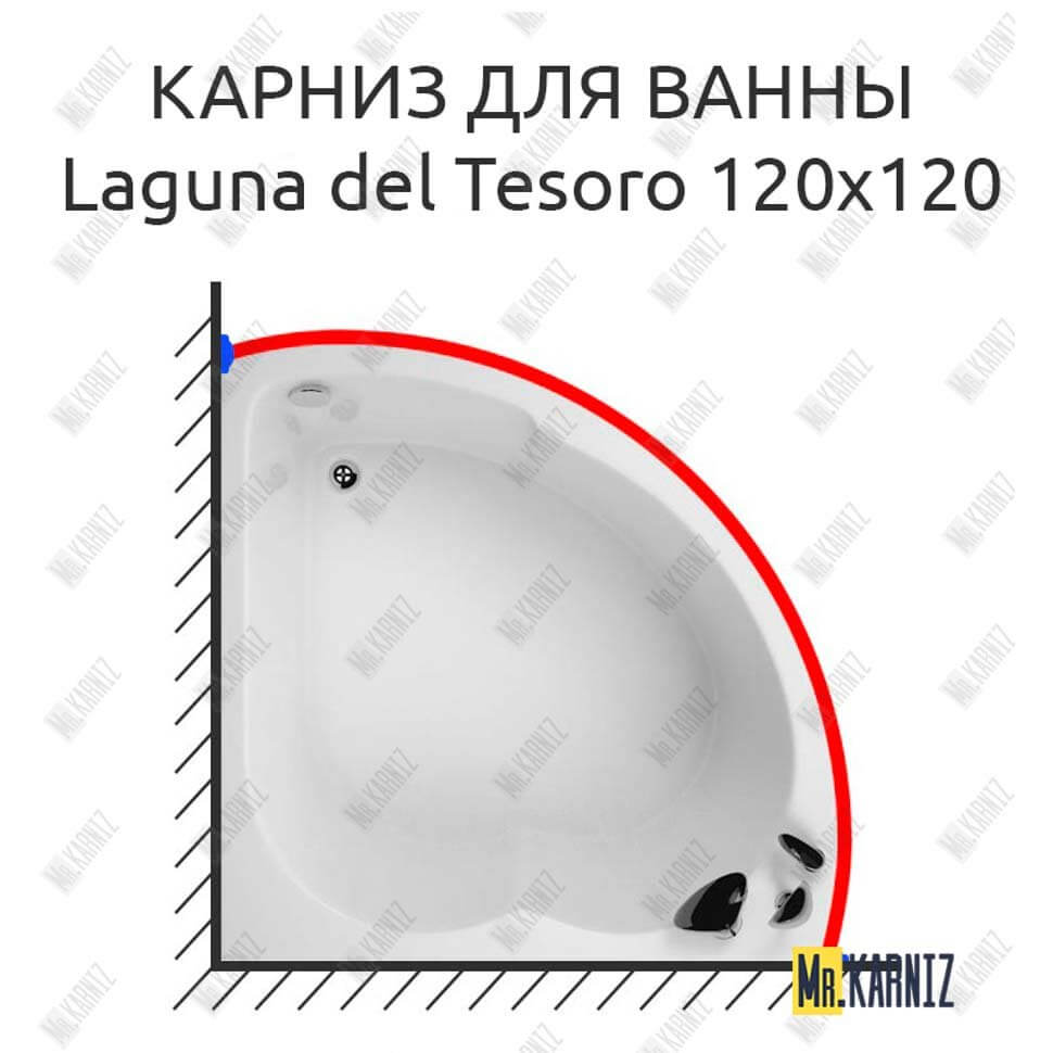 Карниз для ванны Akrilan Laguna del Tesoro 120х120 Усиленный 25 мм MrKARNIZ