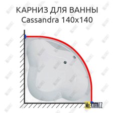 Карниз для ванны 1 MarKa Cassandra 140х140 Усиленный 20 мм MrKARNIZ